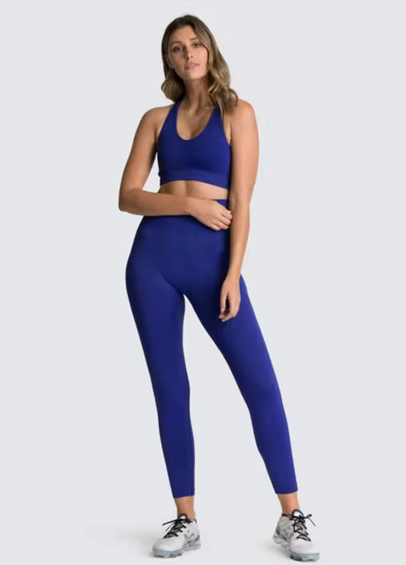 2 Piece Hyperflex Workout Long Sleeve Crop Top and High Waist Leggings